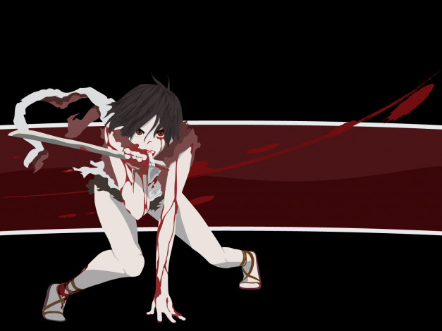 Обои картинки фото аниме, blood 