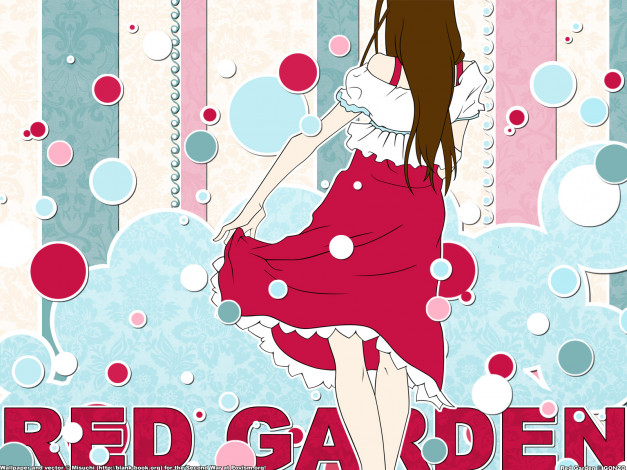 Обои картинки фото аниме, red, garden