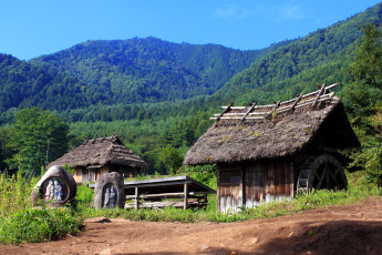 Картинка разное сооружения постройки лес дома