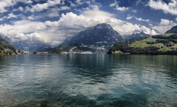 Картинка швейцария швиц ингенболь природа реки озера облака озеро