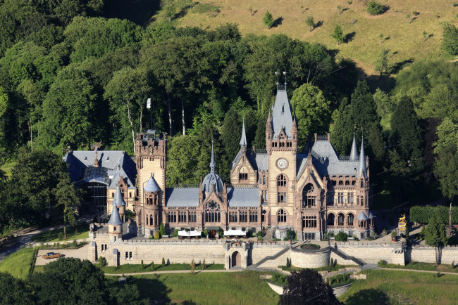 Обои картинки фото замок drachenburg  германия, города, - дворцы,  замки,  крепости, ландшафт, германия, drachenburg, замок