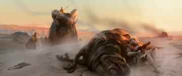 Картинка фэнтези _star+wars животные татуин имперец арт star wars пустыня песчаные люди