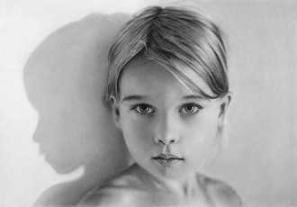 Картинка рисованное дети взгляд фон девочка