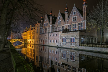 Картинка brugge+reien +belgium города брюгге+ бельгия ночь огни