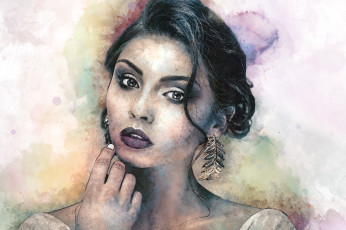 Картинка разное компьютерный+дизайн взгляд лицо девушка арт прическа