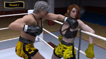Картинка 3д+графика спорт+ sport взгляд ринг бокс девушки фон