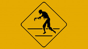 Картинка рисованное минимализм silhouette yellow zombie poster black danger