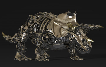 Картинка 3д+графика моделирование+ modeling металл triceratops трицератопс детали