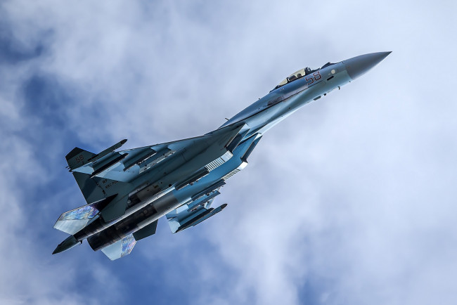 Обои картинки фото su-35, авиация, боевые самолёты, истребитель