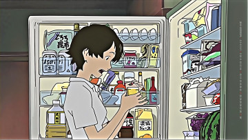 обоя календари, аниме, девочка, холодильник, 2019, calendar, еда, продукты