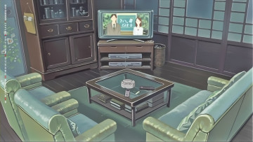 Картинка календари аниме комната 2019 calendar мебель стол диван телевизор