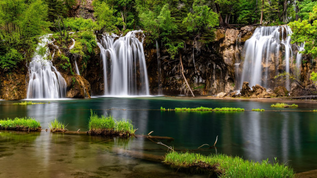 Обои картинки фото hanging lake, colorado, природа, водопады, hanging, lake
