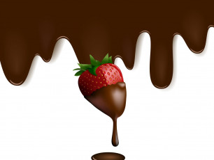 Картинка векторная графика клубника шоколад