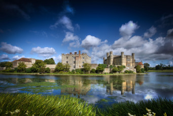 Картинка замок лидс англия города дворцы замки крепости вода облака