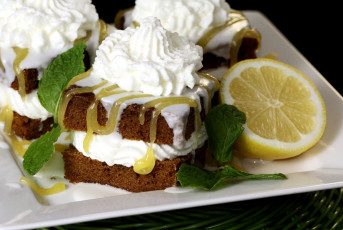 Картинка еда пирожные кексы печенье торт крем лимон мята
