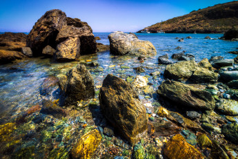 обоя rocks, pebble, beach, catalina, two, harbors, природа, побережье