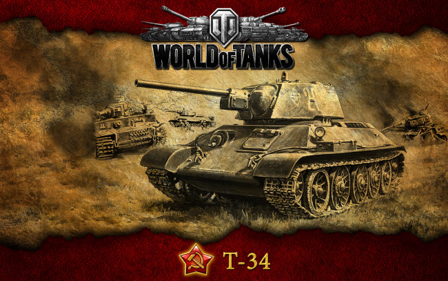 Обои картинки фото 34, видео, игры, мир, танков, world, of, tanks, советский, танк, т-34
