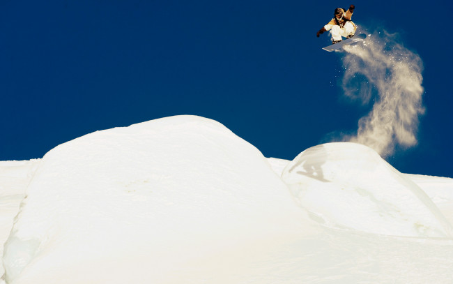 Обои картинки фото спорт, сноуборд, снег, спуск