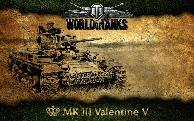 Обои картинки фото valentine, видео, игры, мир, танков, world, of, tanks, британский, танк