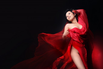 Картинка -Unsort+Азиатки девушки unsort азиатки красный ткань