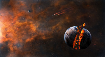 Картинка космос арт planet sci fi explosion stars spacecraft