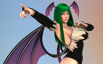 Картинка 3д графика fantasy фантазия девушка взгляд крилья