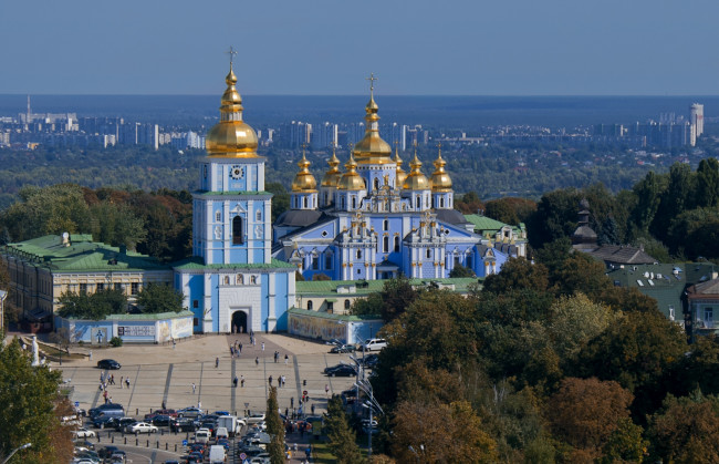 Обои картинки фото города, киев, украина, собор, михайловская, площадь