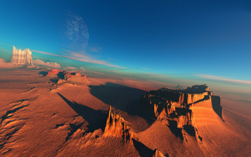 Картинка 3д+графика природа+ nature горы пустыня