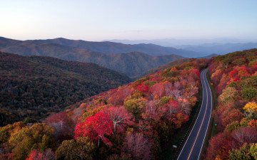Картинка природа дороги шоссе дорога лес горы