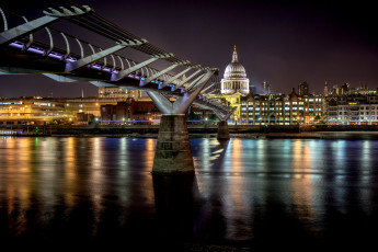 обоя millennium bridge, города, лондон , великобритания, простор