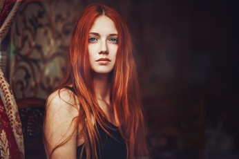 Картинка девушки -+лица +портреты рыжие длинные волосы взгляд