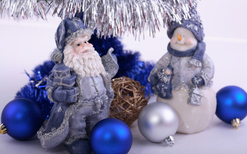 Картинка праздничные украшения дед мороз снеговик игрушки шарики