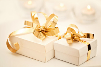 Картинка праздничные подарки коробочки коробки ленты банты