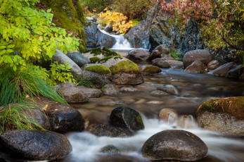 Картинка природа водопады деревья водопад камни парк калифорния