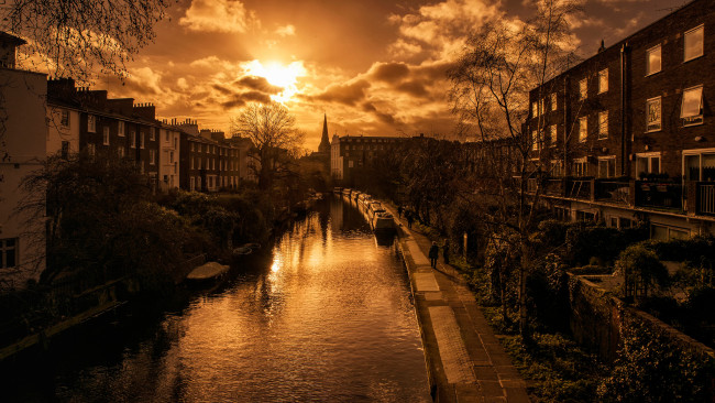 Обои картинки фото города, лондон , великобритания, закат, солнце, небо, англия, london