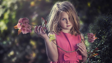Картинка разное дети девочка ветка цветы