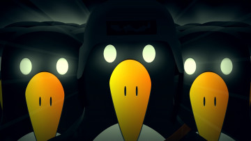 Картинка компьютеры linux пингвины шапка глаза