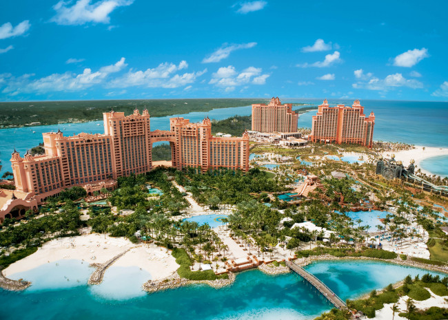 Обои картинки фото atlantis, paradise, island, bahamas, города, панорамы, отель, курорт, багамы, hotel