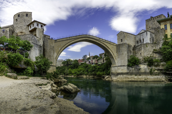 Обои картинки фото stari most bridge in mostar,  bosnia herzegovina, города, - мосты, река, мост