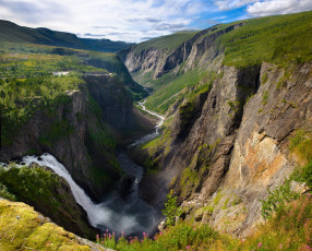 Картинка природа водопады горы ущелье вода