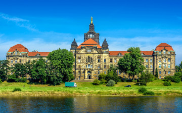 Картинка города дрезден+ германия дворец река