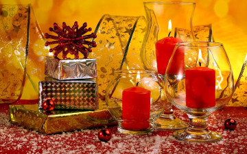 Картинка праздничные новогодние+свечи бокалы лента свечи