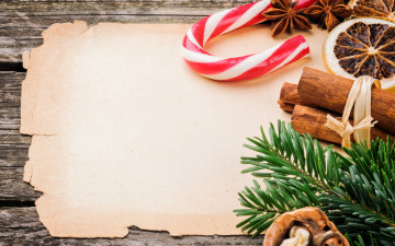 Картинка праздничные -+разное+ новый+год пергамент леденец пряности ёлка орех