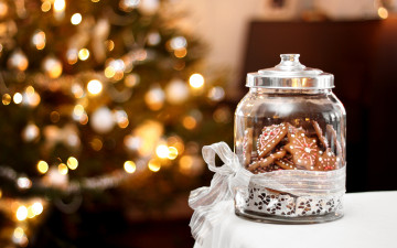 Картинка печенье праздничные угощения банка сладости рождество украшения