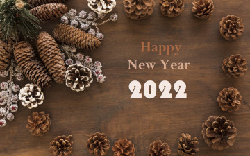 Картинка праздничные -+разное+ новый+год c новым 2022 годом шишки надпись праздник новый год