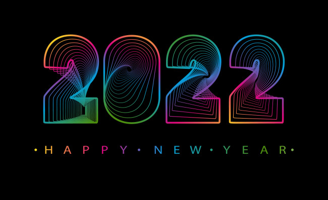 Обои картинки фото праздничные, векторная графика , новый год, неон, цифры, год, пожелание