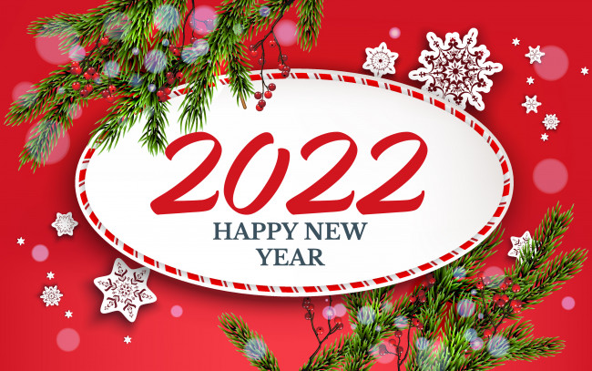 Обои картинки фото праздничные, 3д графика , новый год, обои, для, рабочего, стола, с, новым, годом, 2022, 4k, красный, новогодний, фон, новый, год, концепции, новогодняя, рамка, елка