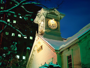 Картинка time around the world sapporo clock tower japan города здания дома