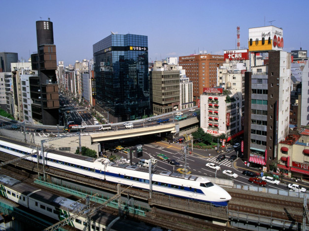 Обои картинки фото bullet, train, ginza, district, tokyo, japan, города, токио, Япония