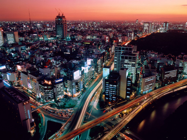 Обои картинки фото dusk, tokyo, japan, города, токио, Япония